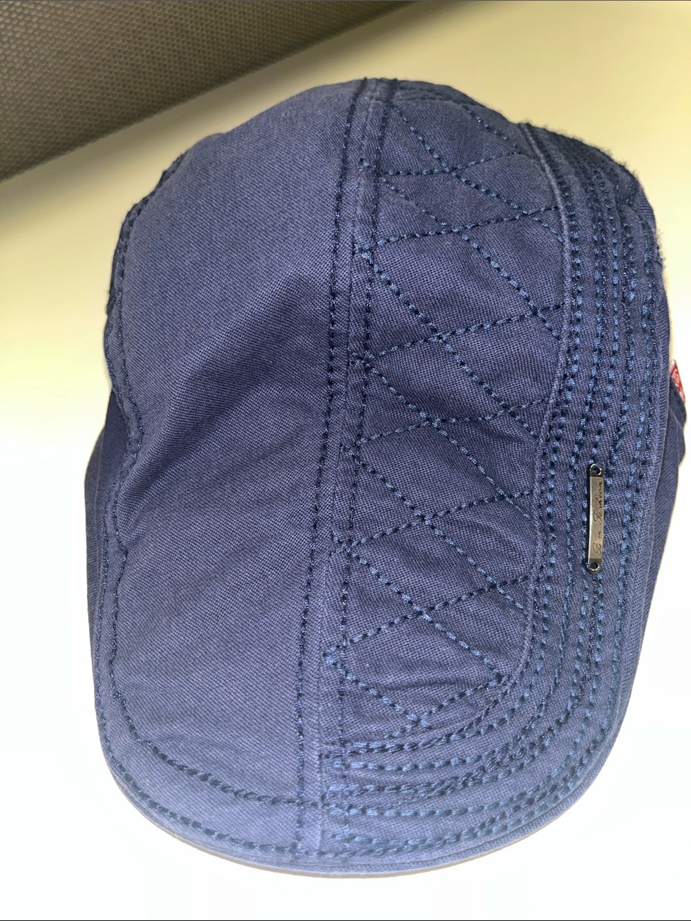 Source Unknown Quilted Navy Flat Cap OS